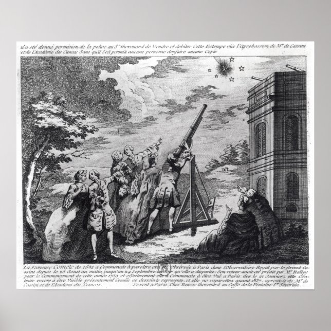 Halley's Comet Observed in 1759 by Cassini III Poster (Front)