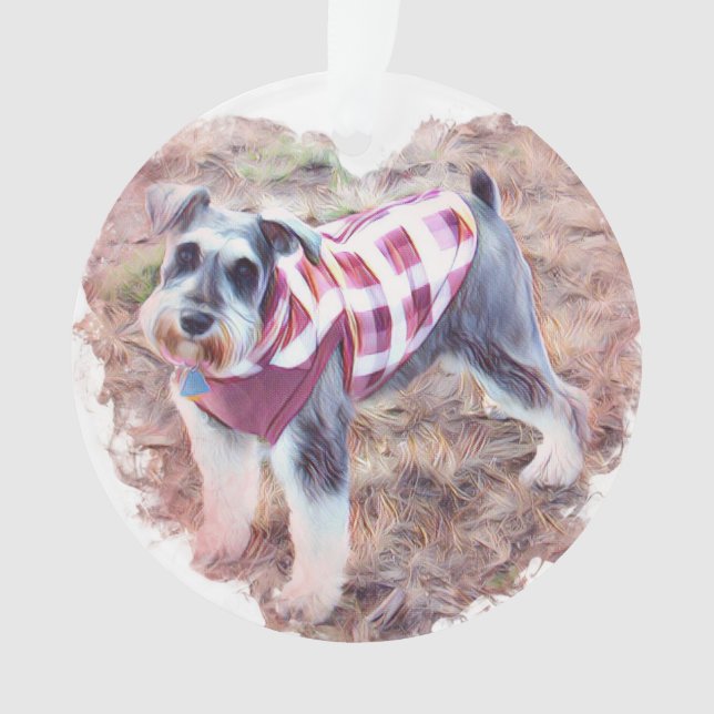 Hallie's Ornament, Mini Schauzer Ornament (Front)