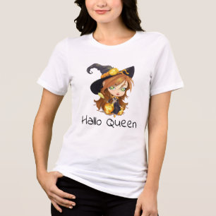 Hallo Queen Halloween Tri-Blend Shirt