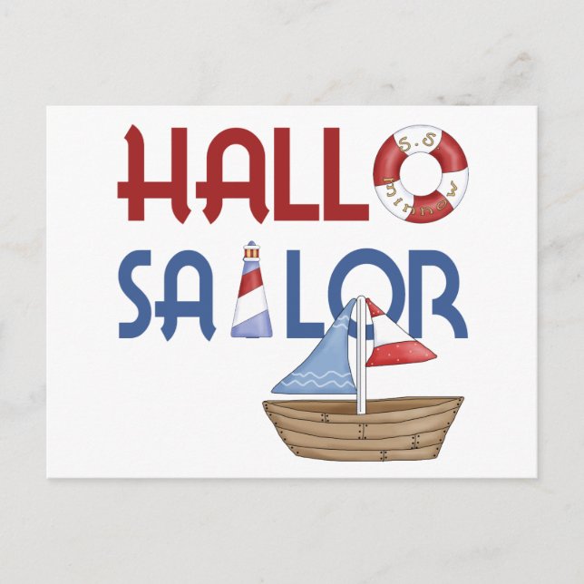 Hallo Sailor Postcard (Front)