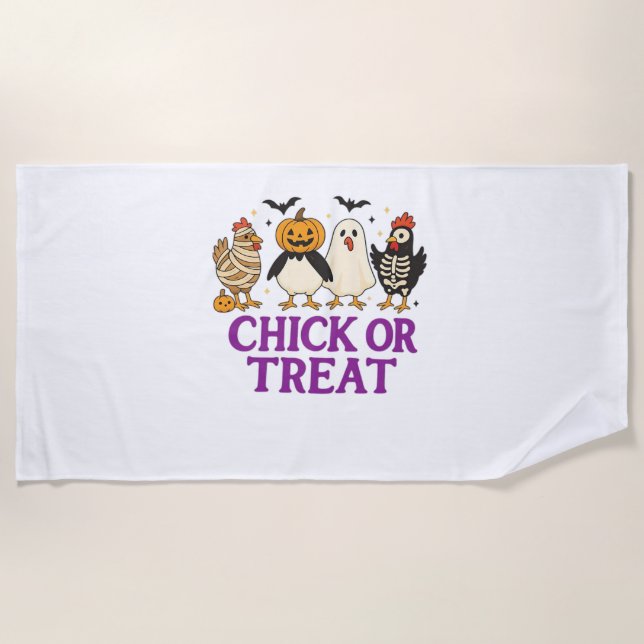 Hallobubu Halloween Cute & Spooky Witch Cat T-Shir Beach Towel (Front)