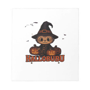 Hallobubu Halloween Cute & Spooky Witch Cat T-Shir Notepad
