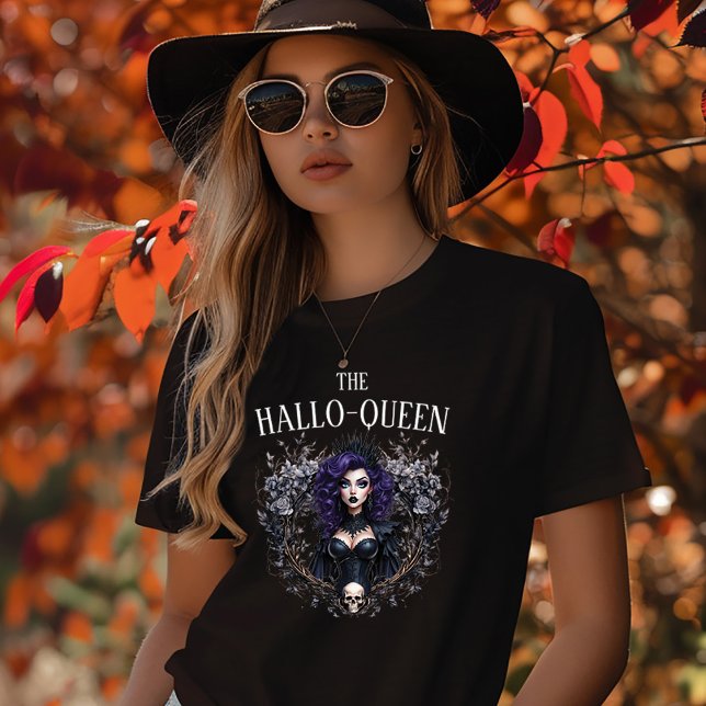 Halloqueen Halloween  Tri-Blend Shirt (HalloQueen Halloween Dark Queen with Gothic Border T-shirt)