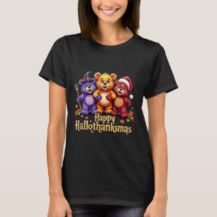 Hallothanksmas Bears Tee Halloween Thanksgiving Ch