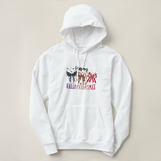 Hallothanksmas Coquette bow Hoodie (Design Front)