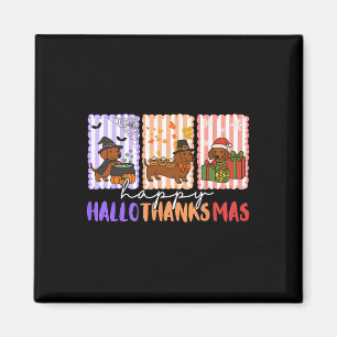 Hallothanksmas Dachshund Halloween Thanksgiving Ch Magnet