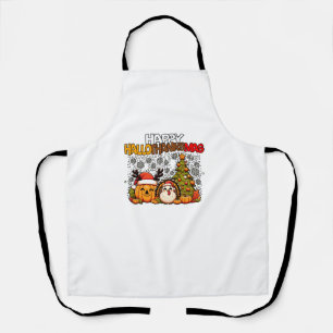 HalloThanksMas Funny Cute Halloween Thanksgiving C Apron