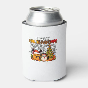 HalloThanksMas Funny Cute Halloween Thanksgiving C Can Cooler