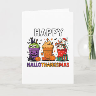 Hallothanksmas Funny Halloween Thanksgiving Christ Card