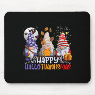 Hallothanksmas Gnomes Halloween Thanksgiving Chris Mouse Pad