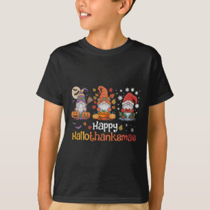 Hallothanksmas Gnomes Halloween Thanksgiving Chris T-Shirt