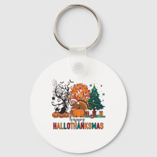 Hallothanksmas Halloween Costume Thanksgiving Xmas Key Ring