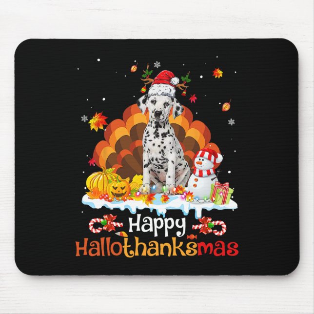 HalloThanksMas Halloween Thanksgiving Christmas Da Mouse Pad (Front)