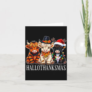 Hallothanksmas Halloween Thanksgiving Christmas Hi Card