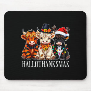 Hallothanksmas Halloween Thanksgiving Christmas Hi Mouse Pad