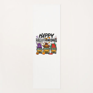 HalloThanksMas Halloween Thanksgiving Christmas Sc Yoga Mat