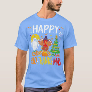 Hallothanksmas Halloween Thanksgiving Christmas T-Shirt