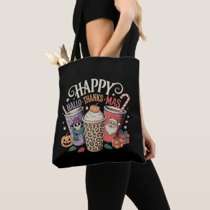 Hallothanksmas Halloween Thanksgiving Christmas Tote Bag