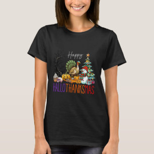 Hallothanksmas Halloween Thanksgiving Christmas Tu T-Shirt