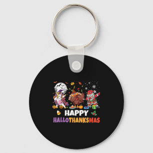 Hallothanksmas Shirt Kids Women Men Halloween Chri Key Ring