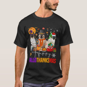 Hallothanksmas Siamese Cat Halloween Thanksgiving  T-Shirt
