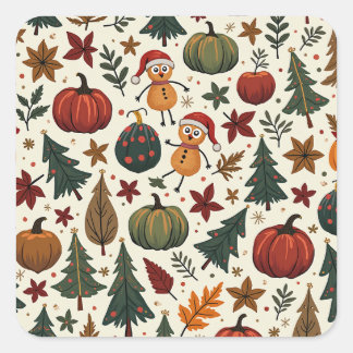 hallothanksmas square sticker