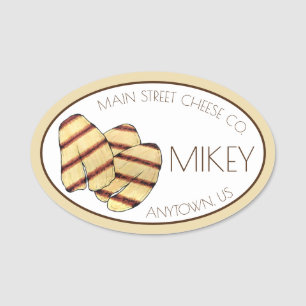 Halloumi Greek Cypriot Cheese Shop Cheesemonger Name Tag