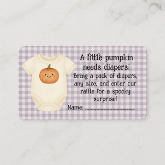 Hallowe Baby Shower Diaper Raffle Card