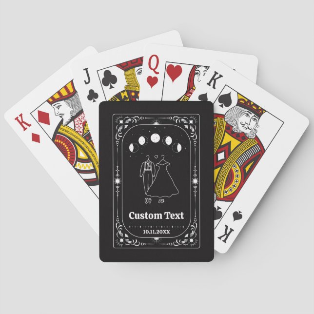 Hallowedding Tarot Celestial Moon Astrology Zodiac Playing Cards (Back)