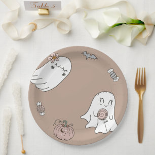 Hallowee Cute Ghost Birthday Party Paper Plate