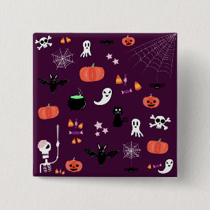 Halloween 15 Cm Square Badge