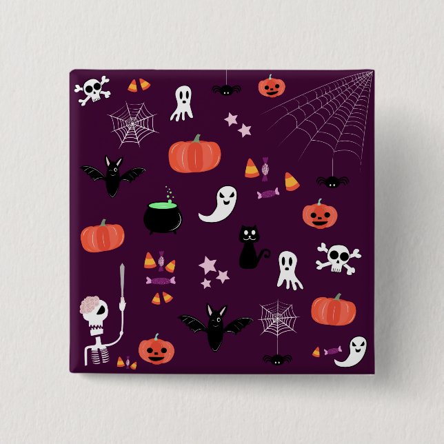 Halloween 15 Cm Square Badge (Front)