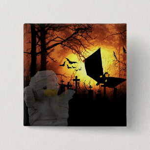 Halloween 15 cm square badge