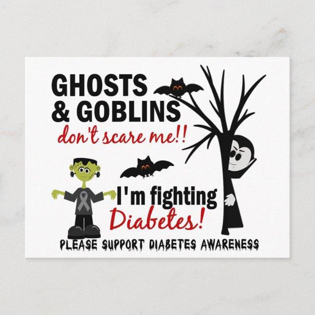 Halloween 1 Diabetes Warrior Postcard (Front)