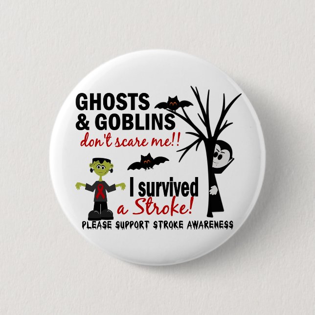Halloween 1 Stroke Survivor 6 Cm Round Badge (Front)