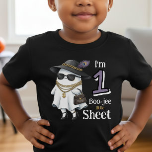 Halloween 1st Birthday Funny One Boujee Ghost Toddler T-Shirt