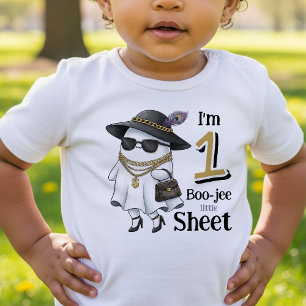 Halloween 1st Birthday Funny One Boujee Ghost Toddler T-Shirt