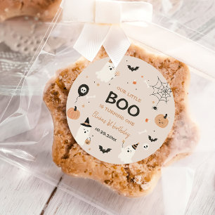 Halloween 1st Birthday Girls Ghost Classic Round Sticker