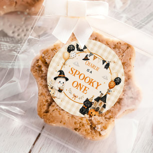 Halloween 1st Birthday Girls Ghost Classic Round Sticker