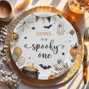 Halloween 1st Birthday Girls Ghost Paper Plate