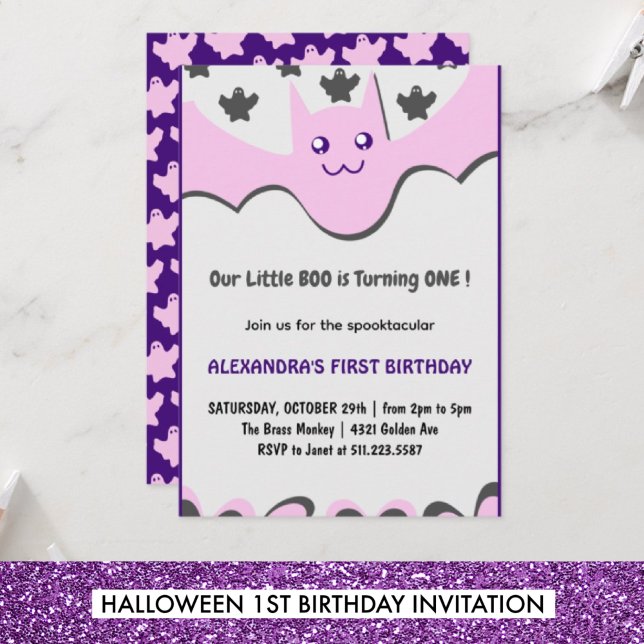 Halloween 1st birthday invitation Ghost Little boo (Creator Uploaded)