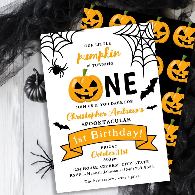 Halloween 1st Birthday Little Pumpkin Invitation  (Creator Uploaded)