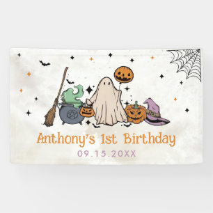 Halloween 1st Birthday Party Banner