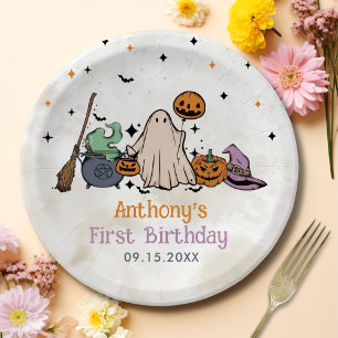 Halloween 1st Birthday Party Paper Plate