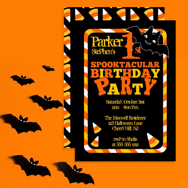 Halloween 1st Spooktacular Birthday Party Invitation (Halloween 1st Spooktacular Birthday Party Invitation)