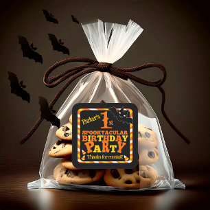Halloween 1st Spooktacular Birthday Party Square Sticker