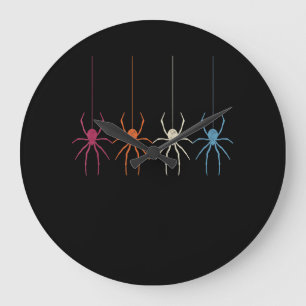 Halloween 2020 Vintage Spider Web Silhouette Large Clock
