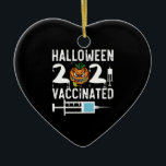 Halloween 2021 Vaccinated Funny Costume Ceramic Tree Decoration<br><div class="desc">Halloween 2021 Vaccinated Funny Costume
vaccinated, vaccine, halloween, 2021, gift, ideas, scary, pumpkin, birthday, halloween trick or treat, spooky, horror, zombie, black, ghost, trick or treat, witch, skull, humour, vintage, retro, gifts</div>