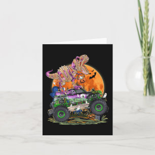 Halloween 2023 Dinosaur Skeleton T rex Scary Pumpk Card
