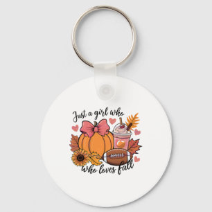 Halloween 2024 Just A Girl Who Loves Fall Pumpkin Key Ring